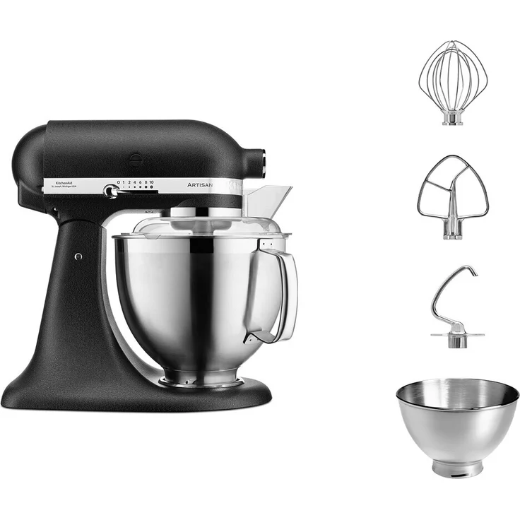 Kitchenaid 5KSM185PSEBK Küchenmaschine mit Direktantrieb, 300W, 4,8L Edelstahlschüssel, gusseisen-schwarz, Serie: 5KSM185PS – Bild 3