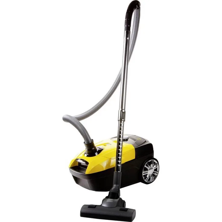 DOMO DO7294S Staubsauger mit Beutel, 800 Watt, HEPA-Filter H13, schwarz-gelb