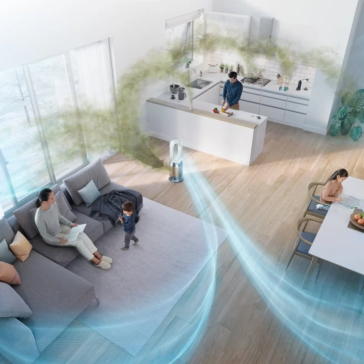 Dyson PH04 Purifier Humidify+Cool Luftreiniger mit Luftbefeuchtungsfunktion, 40 Watt, App-Steuerung, weiß, gold – Bild 8