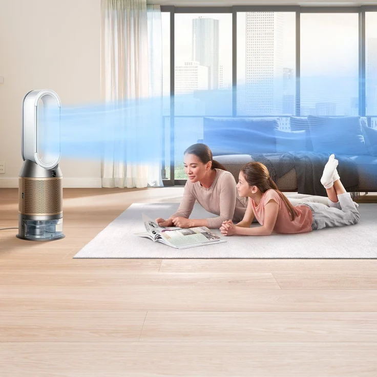 Dyson PH04 Purifier Humidify+Cool Luftreiniger mit Luftbefeuchtungsfunktion, 40 Watt, App-Steuerung, weiß, gold – Bild 9