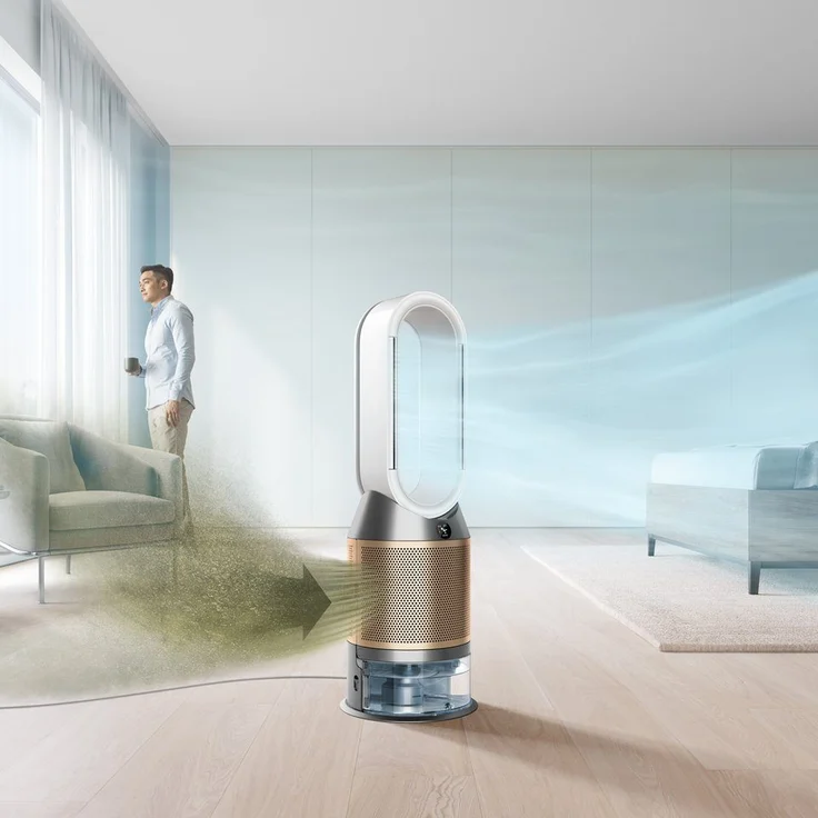 Dyson PH04 Purifier Humidify+Cool Luftreiniger mit Luftbefeuchtungsfunktion, 40 Watt, App-Steuerung, weiß, gold – Bild 5