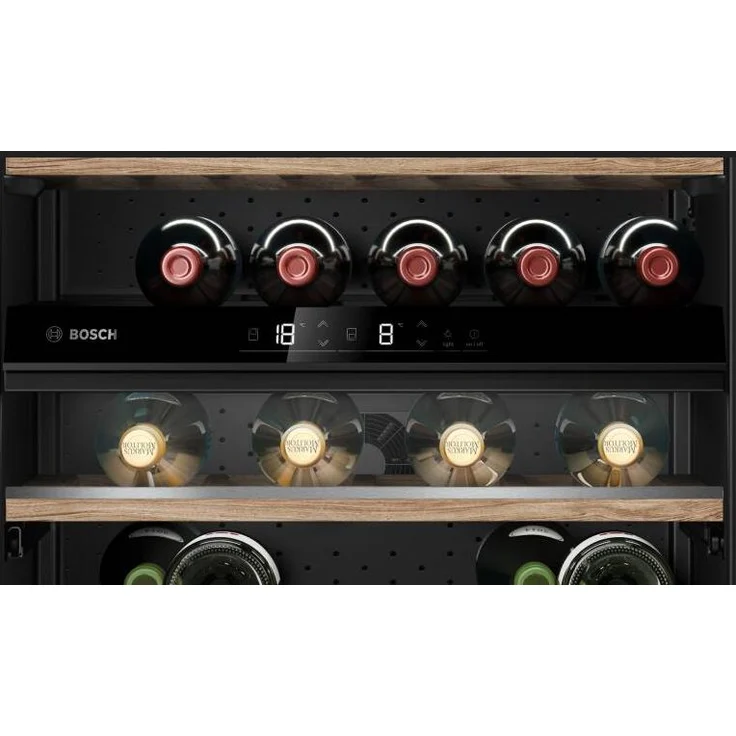 Bosch KUW 21 AHG0 Einbau-Weinkühlschrank, schwarz, Breite 59.8 cm, 44 Flaschen, Temperaturalarm, Kindersicherung – Bild 2