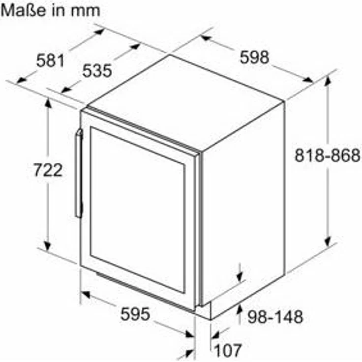 Siemens KU21WAHG0 Weinkühlschrank, Einbau, schwarz, 44 Flaschen, airFreshfilter, Breite 59.8 cm, Energieklasse G – Bild 5