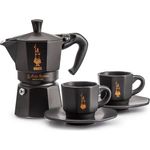 Bialetti MOKA Espressokocher Set schwarz 3Cups+2Cups