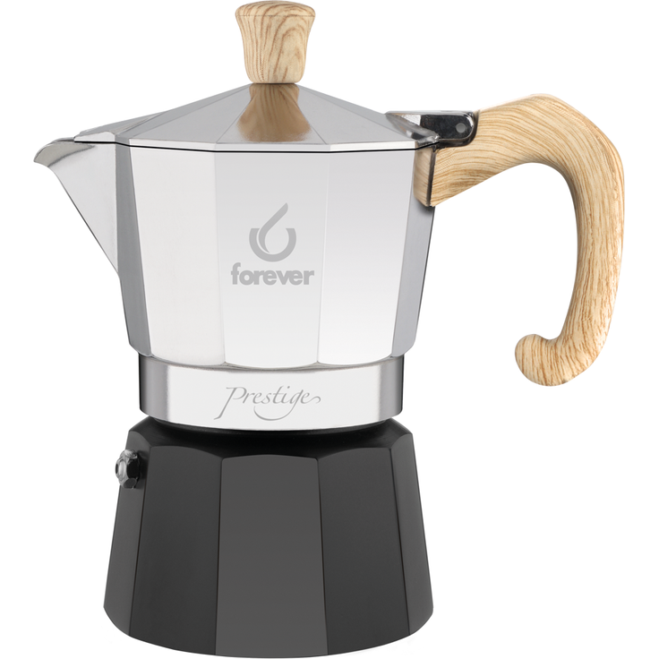 Forever Espressokocher Miss Moka Prestige Woody 3 Tassen