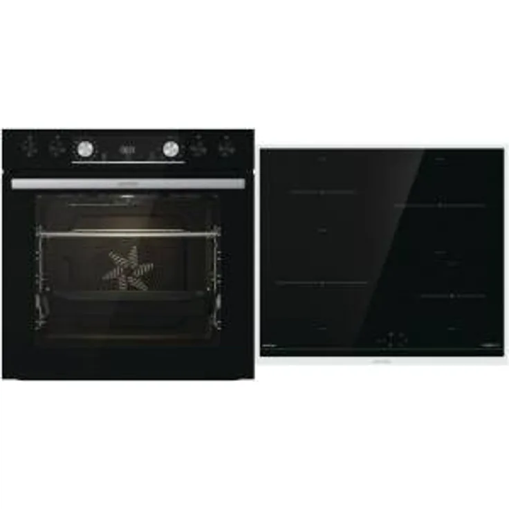 Gorenje BLACK SET 4 INDUKTION Herdset, Einbaugerät, Induktionskochfeld, Schwarz