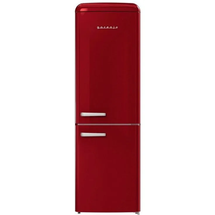 Gorenje ONRK619DR Kühl-Gefrierkombination, freistehend, bordeauxrot, NoFrost, Energieklasse D