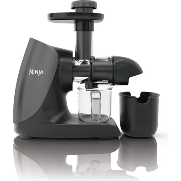 Ninja JC100EU Slow Juicer, Entsafter, 240W, 1,5 L Behälter, Rücklauf-Funktion, Tropfstopp, schwarz, edelstahl