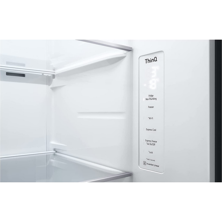 LG GSLV71MCLE Side-by-Side-Kühlschrank, freistehend, schwarz, NoFrost, Wasser- und Eiswürfelspender, Wassertank, Breite 91.3 cm – Bild 9