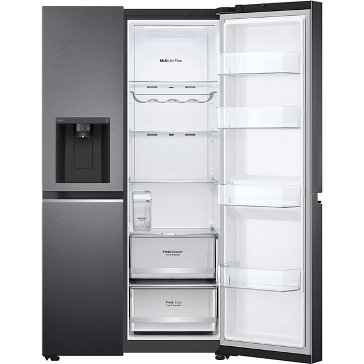 LG GSLV71MCLE Side-by-Side-Kühlschrank, freistehend, schwarz, NoFrost, Wasser- und Eiswürfelspender, Wassertank, Breite 91.3 cm – Bild 5