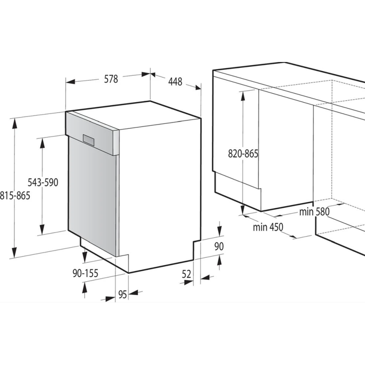 Gorenje GI520E15X, Geschirrspüler, E, Geräuschemissionsklasse C, Geräuschemissionen 47 Dezibel, selbstreinigender Filter, fünf Programme – Bild 5