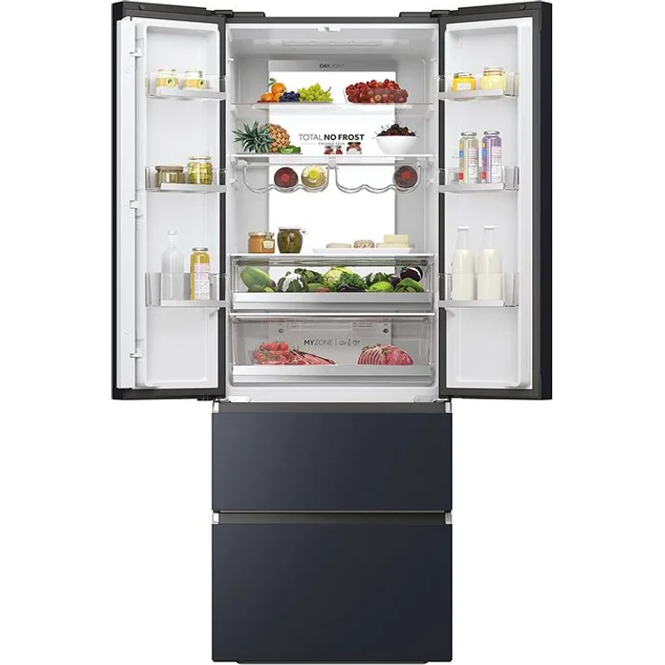 Haier HFW7720ENMB French-Door-Kühlschrank, freistehend, schwarz, NoFrost, Festwasseranschluss, 0-Grad-Zone, LED, Breite 70 cm – Bild 3