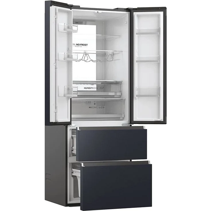 Haier HFW7720ENMB French-Door-Kühlschrank, freistehend, schwarz, NoFrost, Festwasseranschluss, 0-Grad-Zone, LED, Breite 70 cm – Bild 4