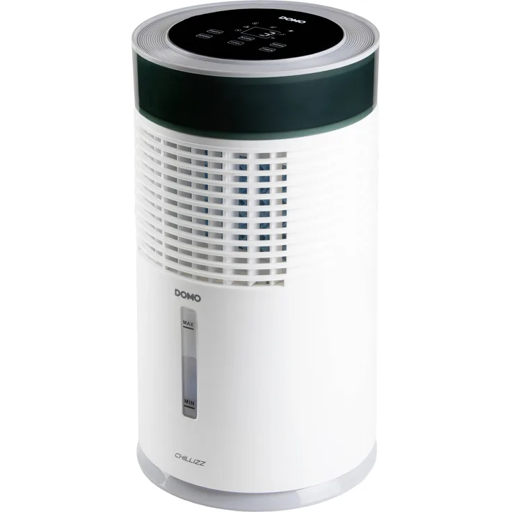 DOMO Air Cooler Chillizz Luftkühler 9.6W (Ø x H) 204mm x 380mm Weiß, Schwarz Timer, mit Luftbefeuchter, LED-Display