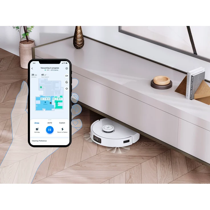Ecovacs Deebot T10 Saugroboter mit Wischfunktion, 180 min Akkubetrieb, Vibrationswischsystem, 3000 Pa Saugleistung, HD-Kamera mit Nachtsichtsensor, weiß – Bild 11