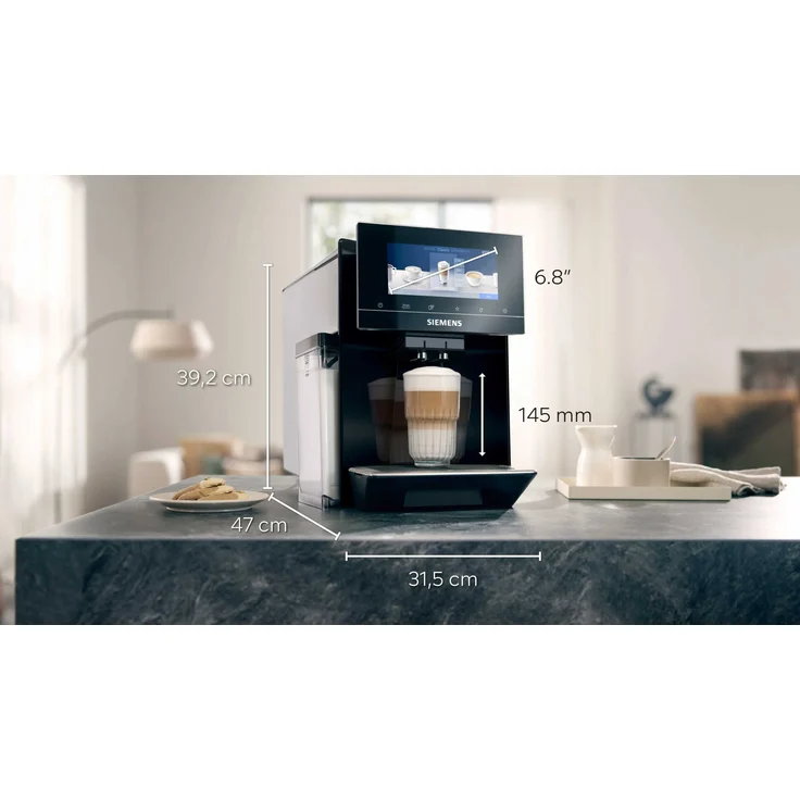 Siemens EQ.900 TQ903D09 Kaffeevollautomat mit Milchbehälter, HomeConnect, schwarz – Bild 2
