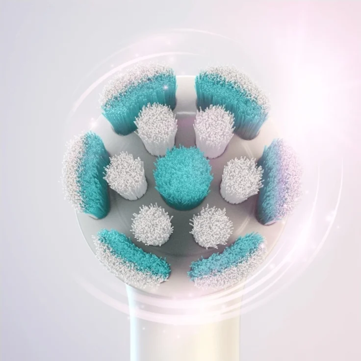 Oral-B iO Gentle Care Aufsteckbürsten 4 Stück Blau Weiß – Bild 3