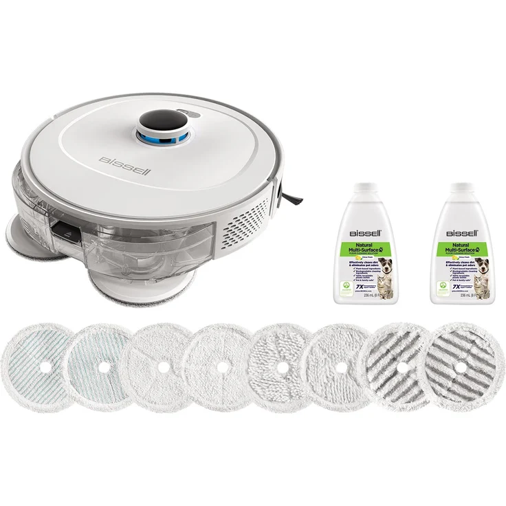 Bissell 3552N SpinWave Robot R5 Pet Saugroboter mit Wischfunktion, 110 min Akkubetrieb, Wischpads mit 135 U/min, weiß – Bild 1