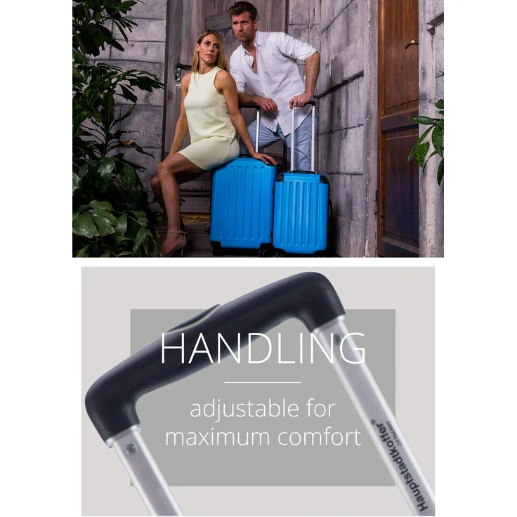 Hauptstadtkoffer Alex Handgepäck Hartschalenkoffer Kabinen Gepäck für jede Airline, 4 Rollen, Erweiterbar, 55 cm, 42 Liter Dunkelblau, Zahlenschloss – Bild 7