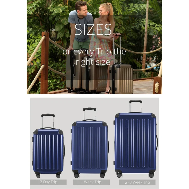 Hauptstadtkoffer Alex Handgepäck Hartschalenkoffer Kabinen Gepäck für jede Airline, 4 Rollen, Erweiterbar, 55 cm, 42 Liter Dunkelblau, Zahlenschloss – Bild 4