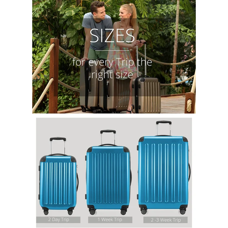 Hauptstadtkoffer Alex Handgepäck Hartschalenkoffer Kabinen Gepäck für jede Airline, 4 Rollen, Erweiterbar, 55 cm, 42 Liter Zahlenschloss, Blau – Bild 8