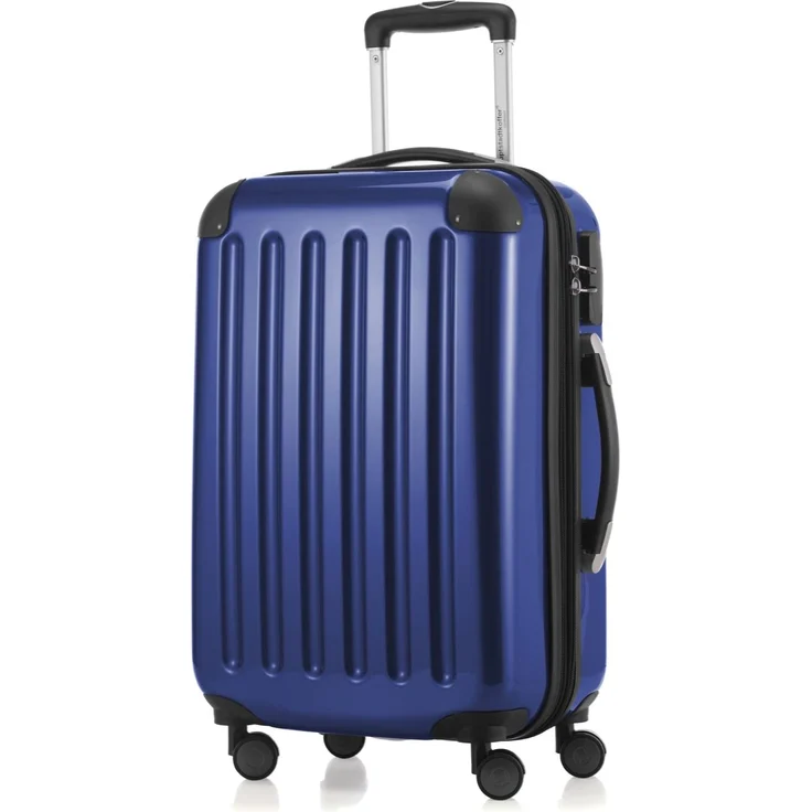 Hauptstadtkoffer Alex Handgepäck Hartschalenkoffer Kabinen Gepäck für jede Airline, 4 Rollen, Erweiterbar, 55 cm, 42 Liter Dunkelblau, Zahlenschloss – Bild 1