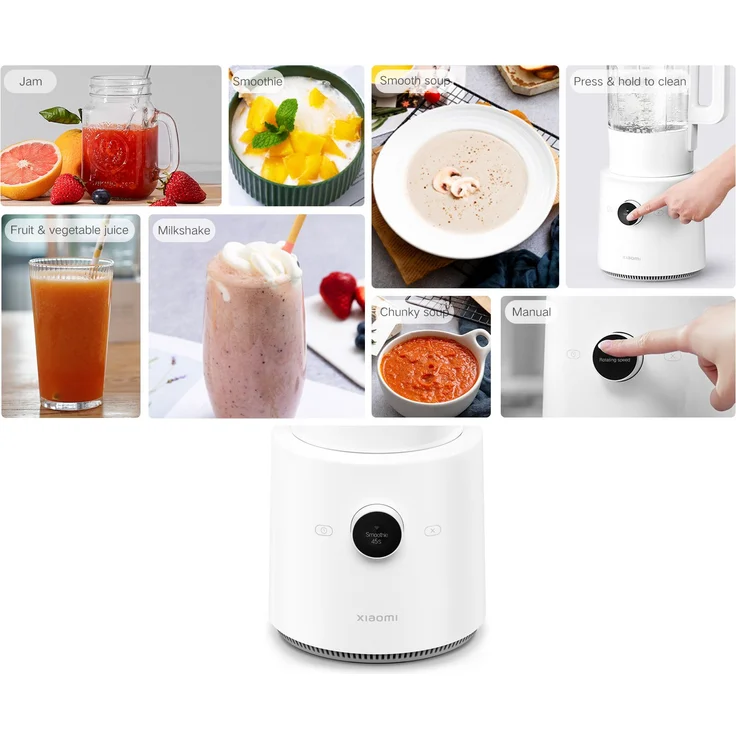 Xiaomi MPBJ001ACM-1A Smart Blender, Standmixer, 1000 Watt, 1,6 Liter, 9 Geschwindigkeiten, per App steuerbar, weiß – Bild 4