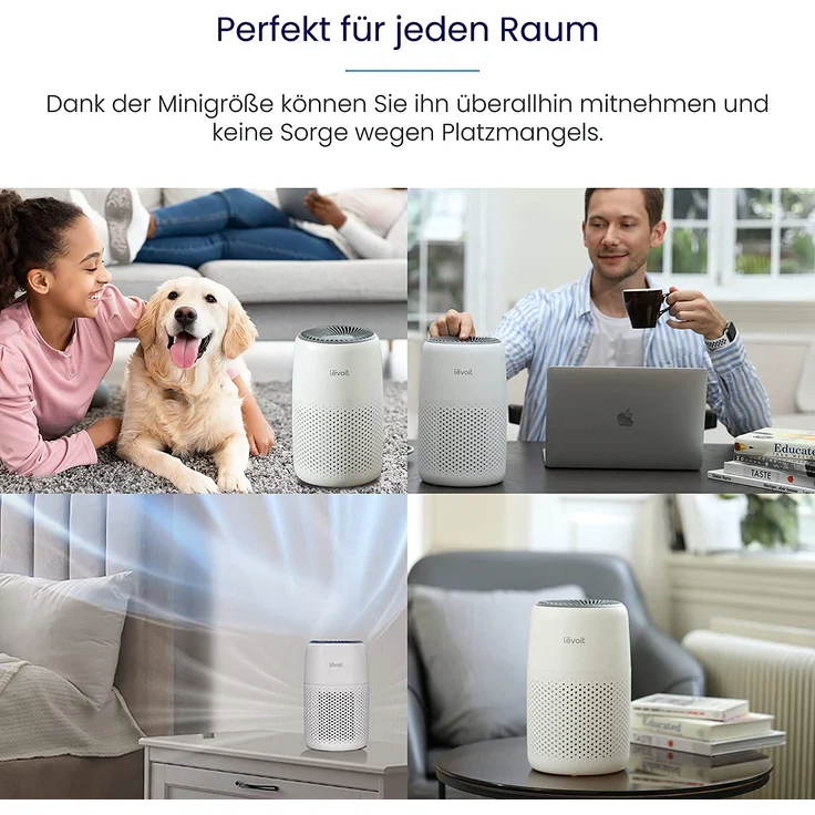 Levoit HEPA Luftreiniger mit Aromatherapie, Core Mini Air Purifier, 7 Watt energiesparend, 3 Geschwindigkeiten, gegen Schimmel Staub Tierhaare bis zu 0,3 μm für Allergiker Schlafzimmer, 25dB, 100% Ozonfrei – Bild 5