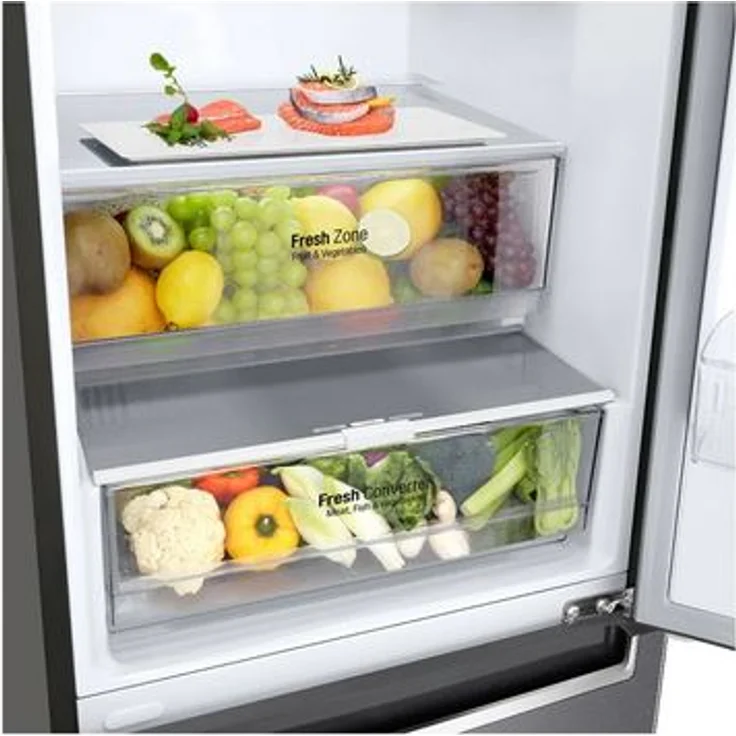 LG GBP62DSNCN1 Kühl-Gefrierkombination, freistehend, dark graphite, Total NoFrost, Door Cooling+, Schnellgefrieren, Urlaubsschaltung, LED, Breite 59.5 cm – Bild 3