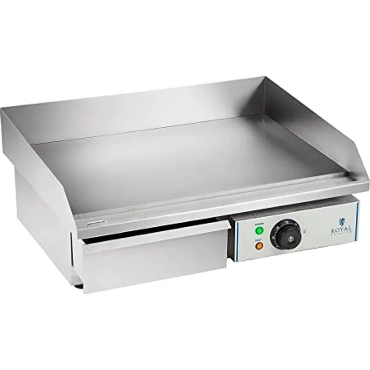 Royal Catering Grillplatte elektrisch Elektrogrill Gastronomie Tischgrill Edelstahl RCEG-55 (3000 W, 55x35 cm, 30-300°C, glatt, Gehäuse aus Edelstahl) Silber – Bild 4