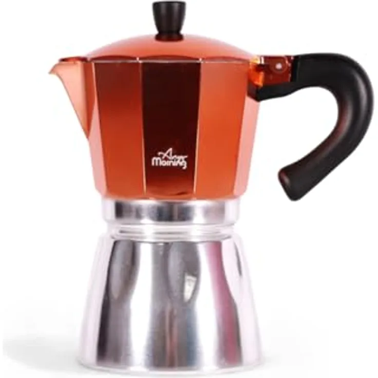 ANY MORNING Mokkamaschine Any Morning Herdkanne Espresso Aluminium Moka Kanne, 240 ml, Schwarz