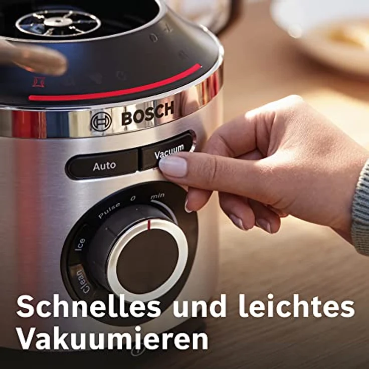 BOSCH MMBV622M VitaMaxx Vakuum-Standmixer (starke Mixleistung, Automatik-Funktion Vakuum+Mixen, Eis-Crusher, Vakuum-Frischhaltedose, 1.000 Watt) silber – Bild 6