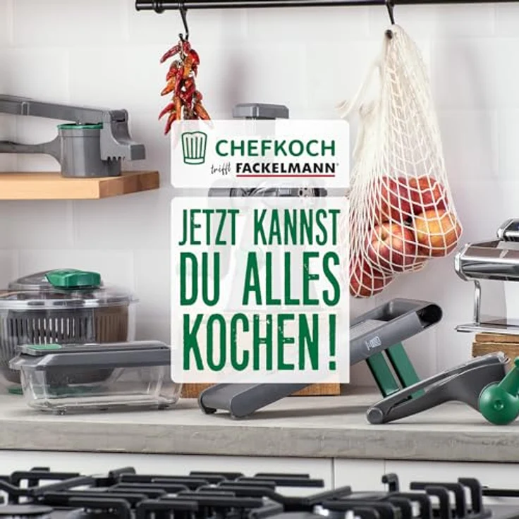Chefkoch trifft Fackelmann Fleischwolf mit Gebäckvorsatz, 2 Lochscheiben & 6 Formen, robustes ABS-Gehäuse und scharfe Edelstahlklinge – Bild 8