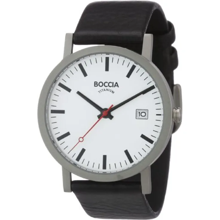 Boccia Herrenuhr Analog Quarz mit Lederarmband 3622-01
