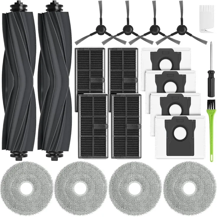 FELIXLEO Zubehör-Set für Dreame L10s Ultra Gen2, 1-tlg. mit 4 Staubbeuteln, 2 Hauptbürsten, 4 HEPA-Filtern, 4 Wischpads, 4 Seitenbürsten und Reinigungswerkzeug