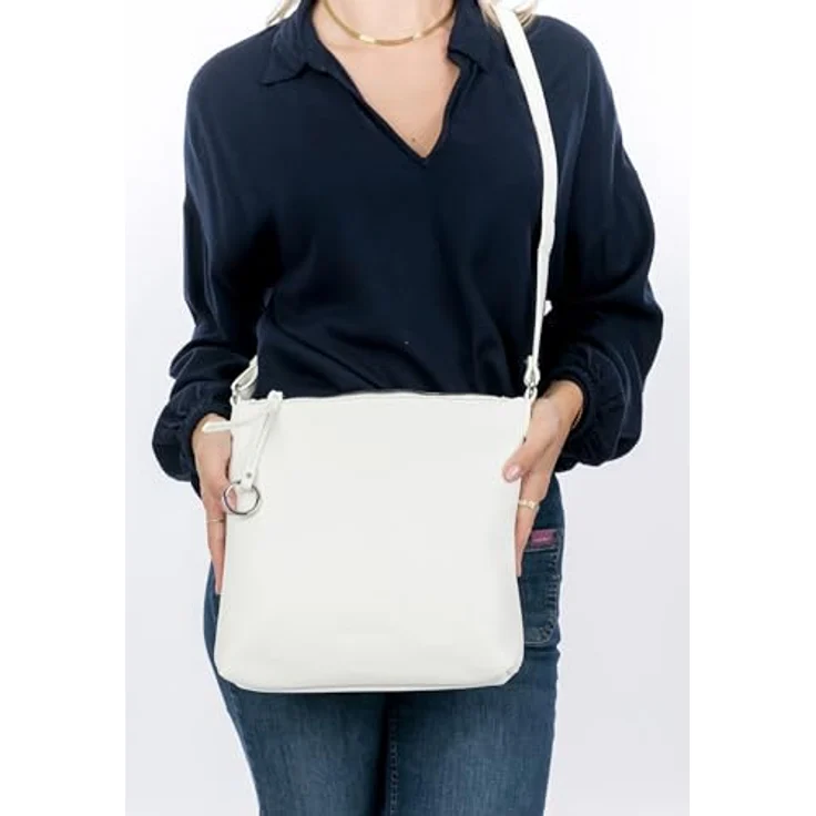 SURI FREY Umhängetasche SFY Debby (1-tlg) in Echtleder-Optik, Reißverschluss, Uni-Design, Logo-Prägung – Bild 4