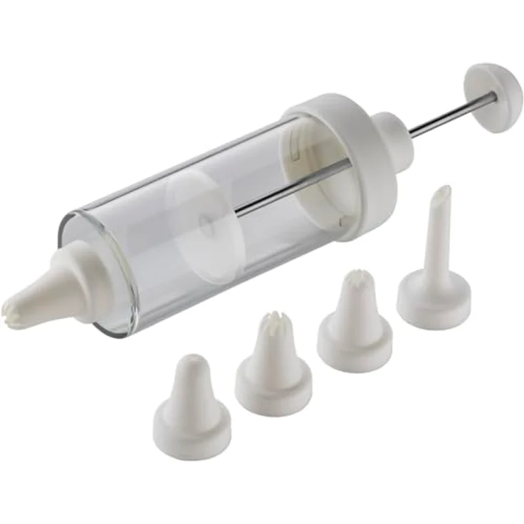 Kaiser Classic Creme-- Garnierspritze, mit 5 Tüllen, Kunststoff 200 ml, weiß – Bild 2