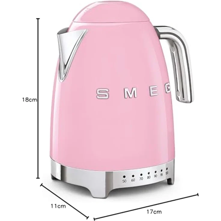 Smeg KLF04PKEU Wasserkocher, 2400W, 1,7L, Edelstahl, pastellrosa – Bild 6
