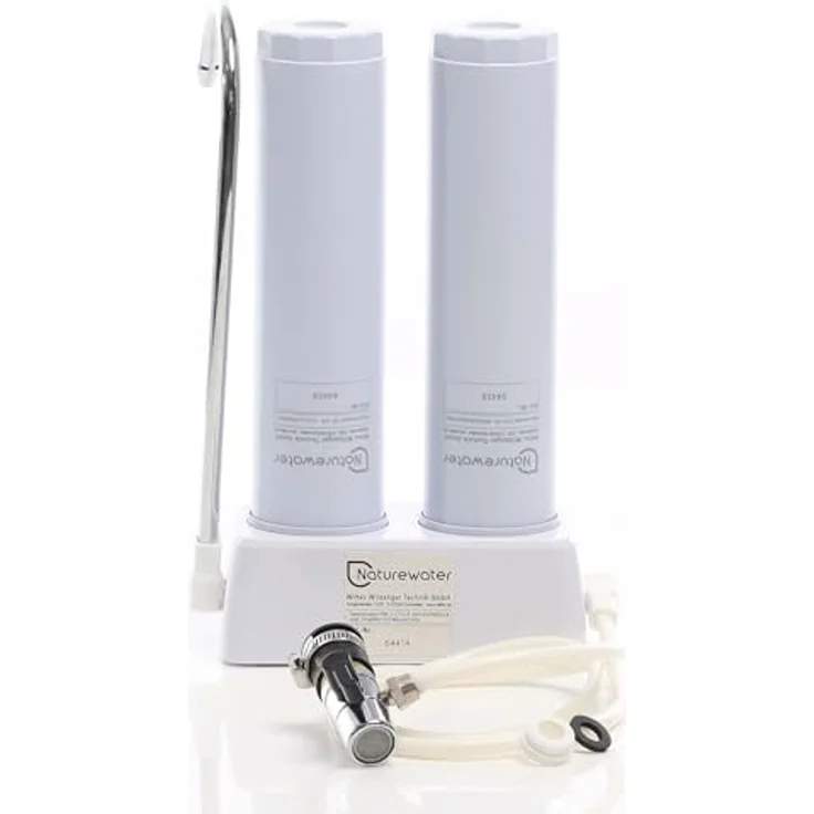 Naturewater NW-2-CTOUF, 2 Stufen Counter Top Wasserfilter mit 5 µ Aktivkohleblock und Ultrafilter, inkl. Universaladapter und Wasserhahn – Bild 9