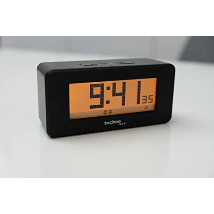 Technoline WT295 Funkwecker, DCF-77 mit positiv-und Negativ-Display, Kunststoff in Matt Schwarz, 2 Weckalarme, Datums- und Temperaturanzeige, Countdown-Funktion – Bild 5