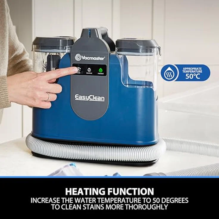 Vacmaster SCC1201H, 500W Waschsauger mit beheizter Reinigungsfunktion, doppeltem Wassertank und 180 cm Schlauch für Teppich & Polsterreinigung – Bild 4