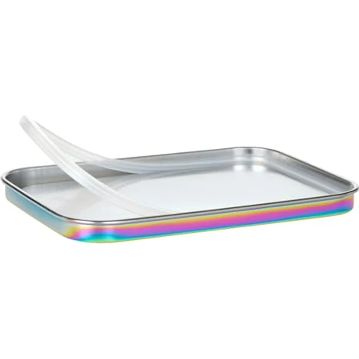 LÄSSIG Bold Lunchbox Edelstahl Rainbow, sichere Brotdose mit Silikondichtung, 17 x 12,5 x 6 cm – Bild 4