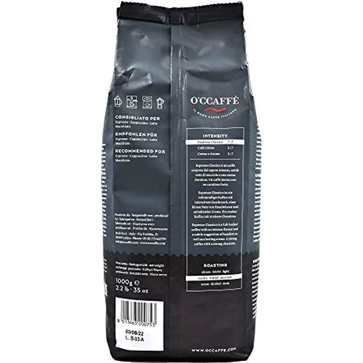 O'CCAFFÈ Espresso Classico, 1000g ganze Bohne – Bild 2