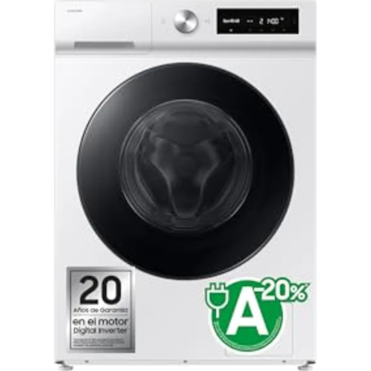Samsung WW90DB7U94GEU3 AI EcoBubble Waschmaschine, 11 kg, Energieeffizienz A-20%, Super Speed 39, Dampf, Weiß