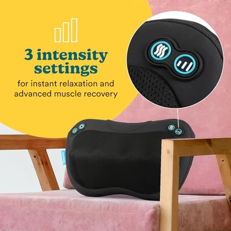 HoMedics Everybody Shiatsu Massagekissen mit Wärme – Tiefengewebs-Massagegerät für Nacken, Schultern und Rücken mit 4 rotierenden Köpfen, 2 Richtungen & Wärmefunktion – Bild 3