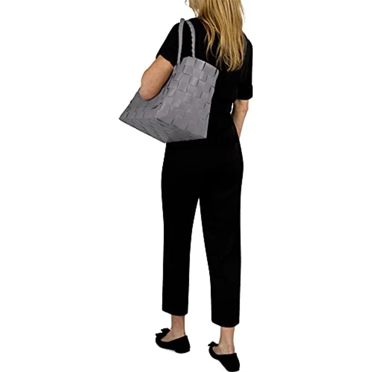 normani geflochtene Einkaufstasche mit Henkeln, extra robuste Tragetasche aus 70 % recyceltem Material, 20 Liter, Farbe Brown – Bild 4