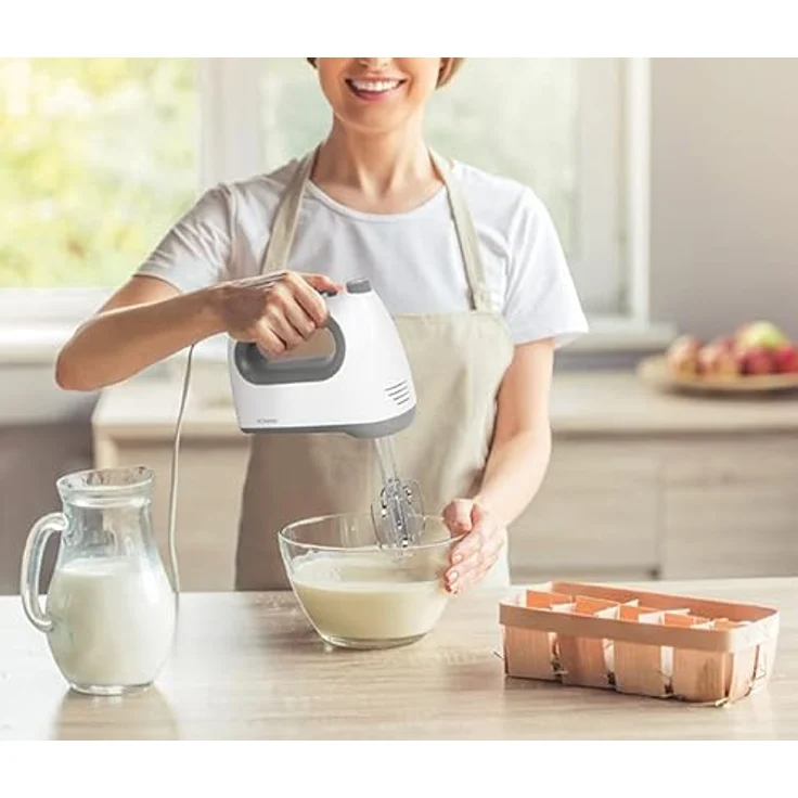 Bomann HM 6054 CB Handmixer, 400 Watt, 5 Geschwindigkeitsstufen, Turbostufe, Kunststoff, weiß, grau – Bild 5