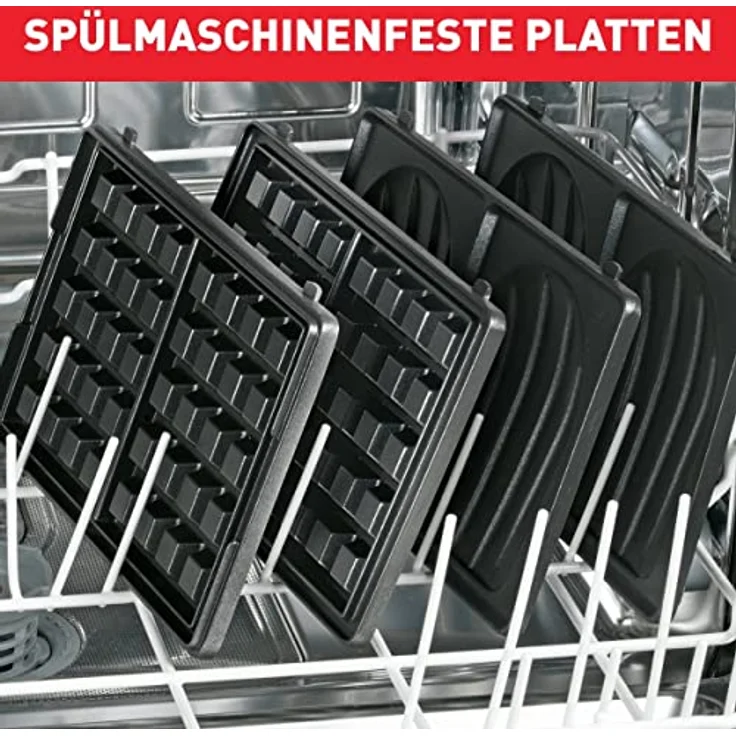 Tefal SW853D12 Waffelautomat, 700W, Wechselplatten, abnehmbare Backform, Antihaftbeschichtung, edelstahl/schwarz – Bild 4