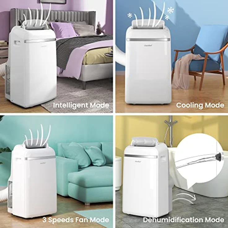 Comfee Mobiles Klimagerät PAC 12000, 3-in-1 Klimaanlage mit 12000 BTU, Kühlen & Ventilieren & Entfeuchten, für Räume bis 117m³, inklusive Abluftschlauch – Bild 4