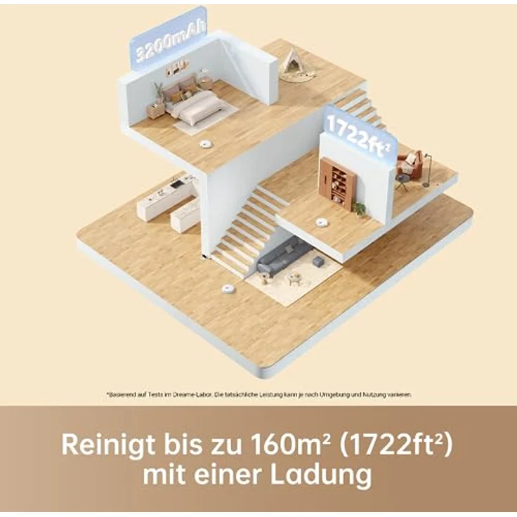 Dreame F9 Pro Staubsaugerroboter und Wischmopp 2-in-1, LiDAR Navigation, 150 min Laufzeit, Staubsauger- und Wischroboter, 2500Pa Saugkraft, Kartierung für mehrere Böden, WLAN/APP/Alexa – Bild 5